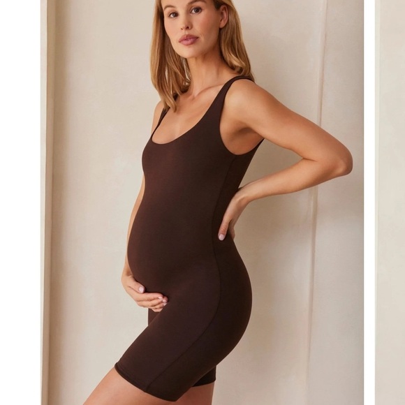 Bumpsuit Womens brown the Cindy maternity romper L - Picture 1 of 8